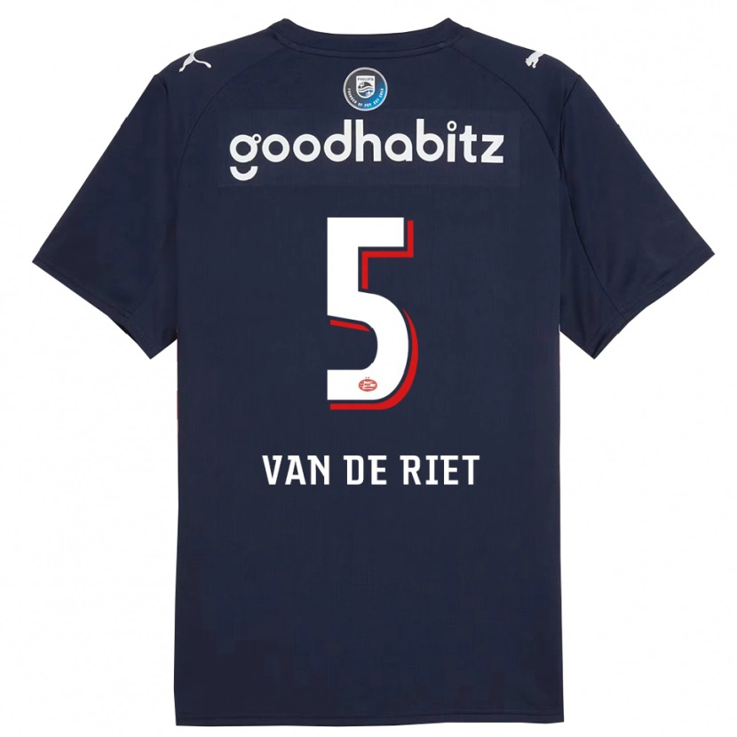 Danxen Niño Camiseta Raf Van De Riet #5 Marino Blanco 2ª Equipación 2025/26 La Camisa