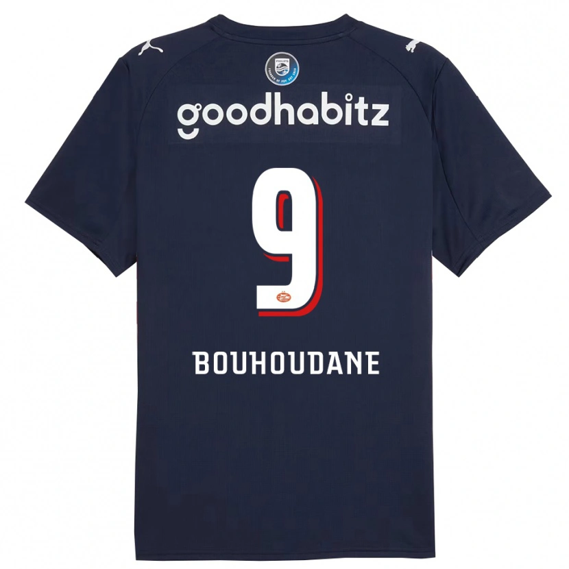 Danxen Niño Camiseta Sami Bouhoudane #9 Marino Blanco 2ª Equipación 2025/26 La Camisa