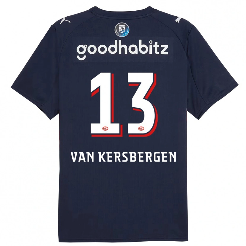 Danxen Niño Camiseta Sander Van Kersbergen #13 Marino Blanco 2ª Equipación 2025/26 La Camisa