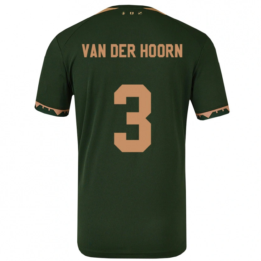 Danxen Niño Camiseta Mike Van Der Hoorn #3 Verde Oro 2ª Equipación 2025/26 La Camisa
