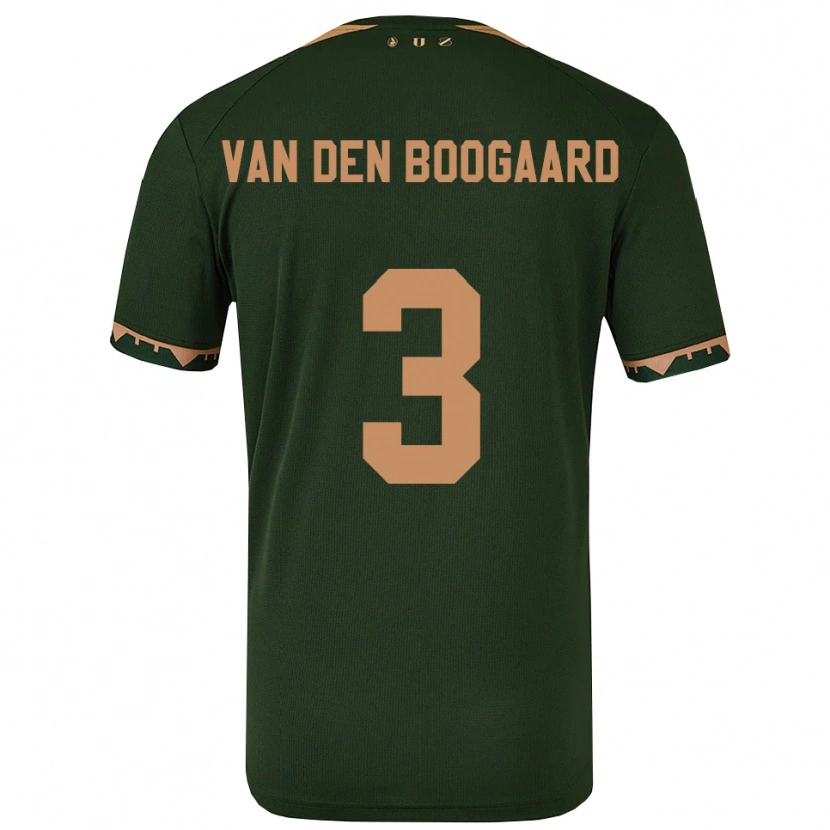 Danxen Niño Camiseta Brian Van Den Boogaard #3 Verde Oro 2ª Equipación 2025/26 La Camisa