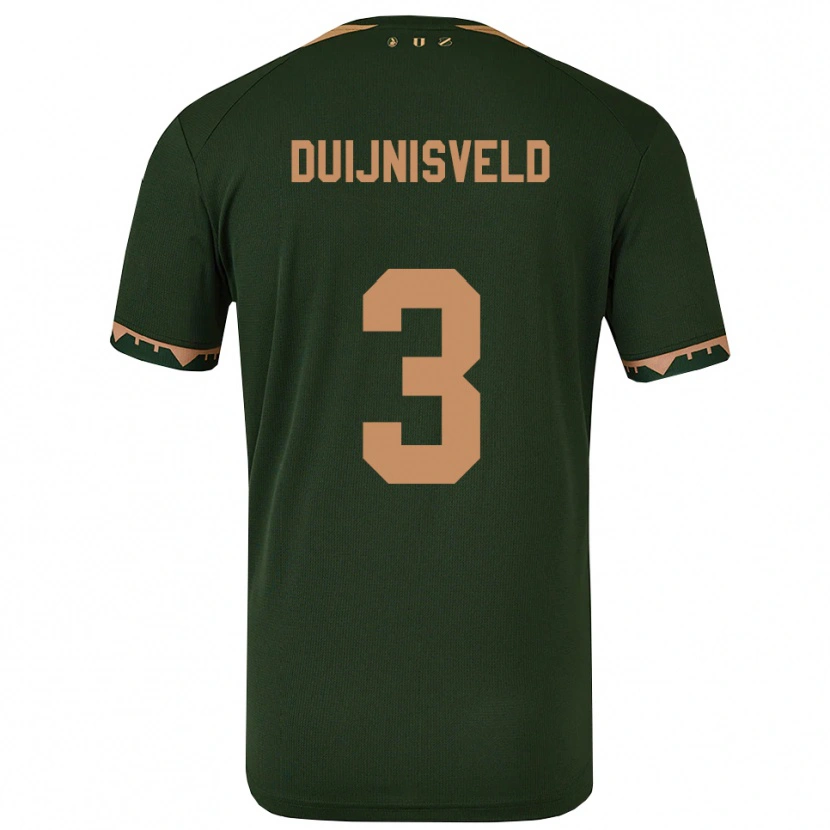 Danxen Niño Camiseta Owen Duijnisveld #3 Verde Oro 2ª Equipación 2025/26 La Camisa