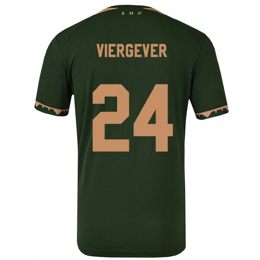 Danxen Niño Camiseta Nick Viergever #24 Verde Oro 2ª Equipación 2025/26 La Camisa