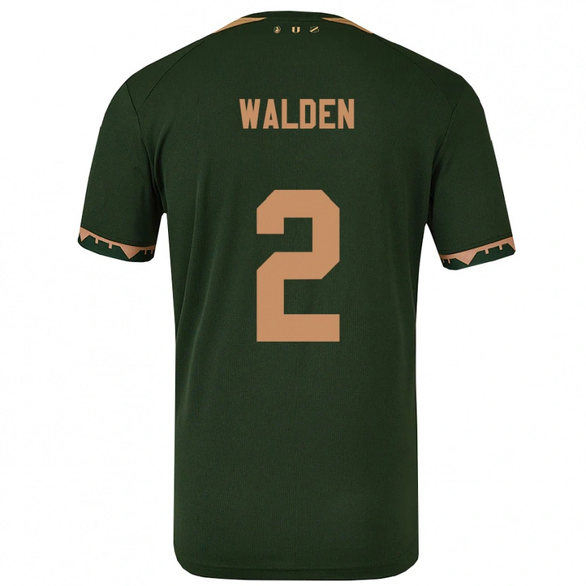 Danxen Niño Camiseta Jaden Walden #2 Verde Oro 2ª Equipación 2025/26 La Camisa
