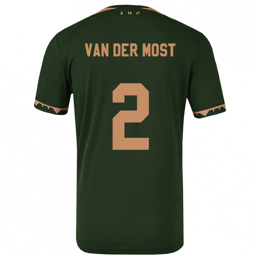 Danxen Niño Camiseta Liza Van Der Most #2 Verde Oro 2ª Equipación 2025/26 La Camisa