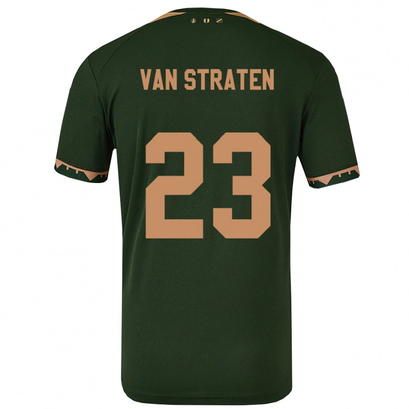 Danxen Niño Camiseta Dieke Van Straten #23 Verde Oro 2ª Equipación 2025/26 La Camisa