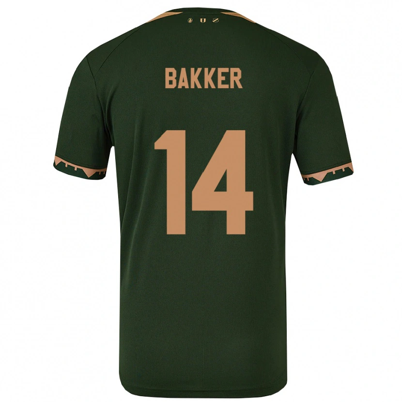 Danxen Niño Camiseta Eshly Bakker #14 Verde Oro 2ª Equipación 2025/26 La Camisa
