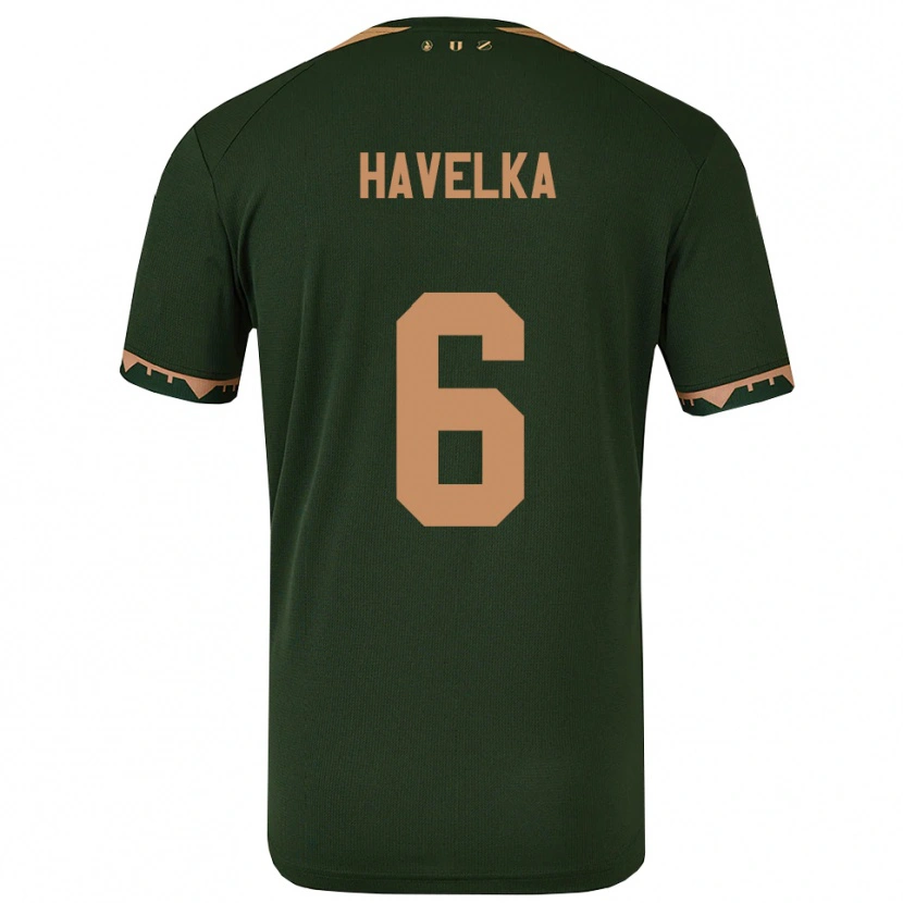 Danxen Niño Camiseta Matyas Havelka #6 Verde Oro 2ª Equipación 2025/26 La Camisa