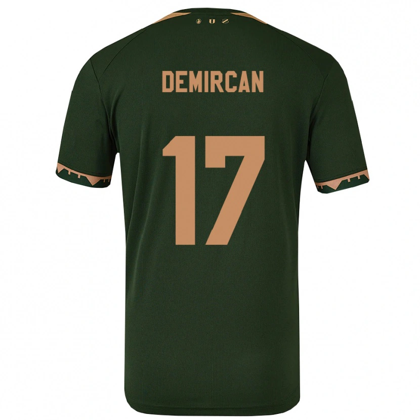 Danxen Niño Camiseta Emirhan Demircan #17 Verde Oro 2ª Equipación 2025/26 La Camisa