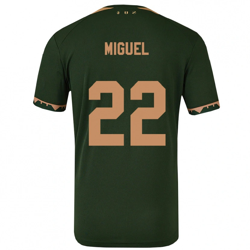 Danxen Niño Camiseta Miguel Rodríguez #22 Verde Oro 2ª Equipación 2025/26 La Camisa