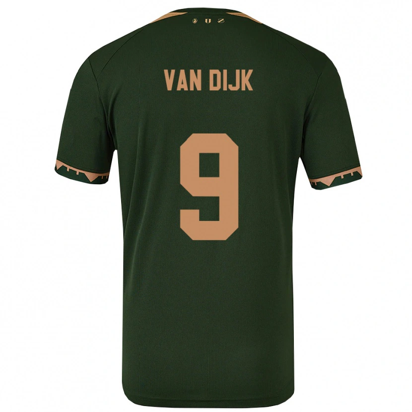 Danxen Niño Camiseta Bright Van Dijk #9 Verde Oro 2ª Equipación 2025/26 La Camisa