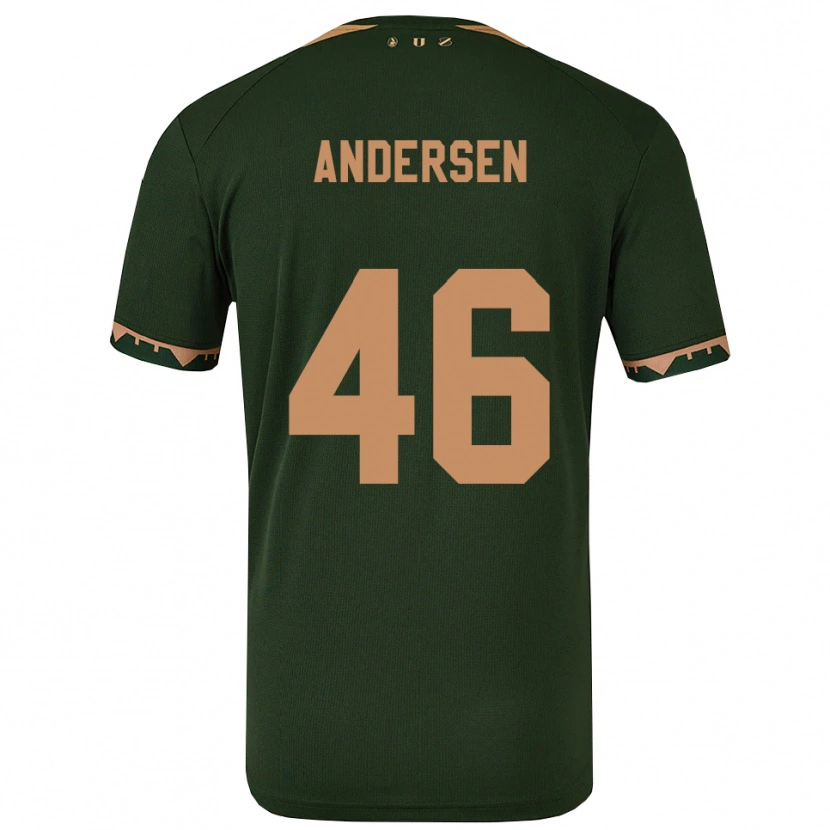 Danxen Niño Camiseta Silas Andersen #46 Verde Oro 2ª Equipación 2025/26 La Camisa