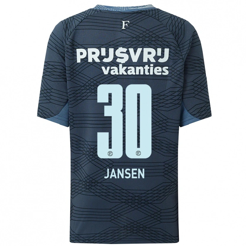 Danxen Niño Camiseta Thijs Jansen #30 Negro Gris 2ª Equipación 2025/26 La Camisa