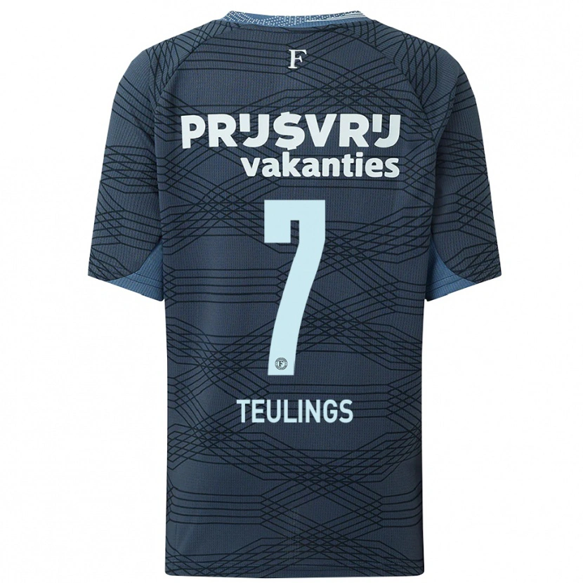 Danxen Niño Camiseta Jarne Teulings #7 Negro Gris 2ª Equipación 2025/26 La Camisa
