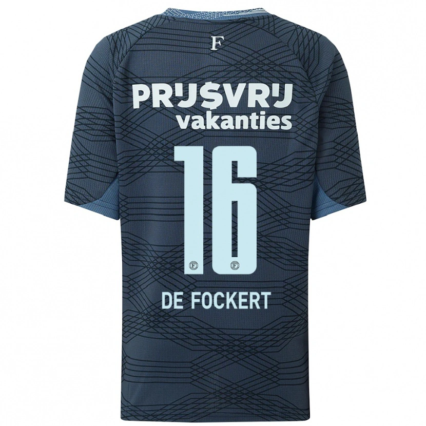 Danxen Niño Camiseta Maarten De Fockert #16 Negro Gris 2ª Equipación 2025/26 La Camisa