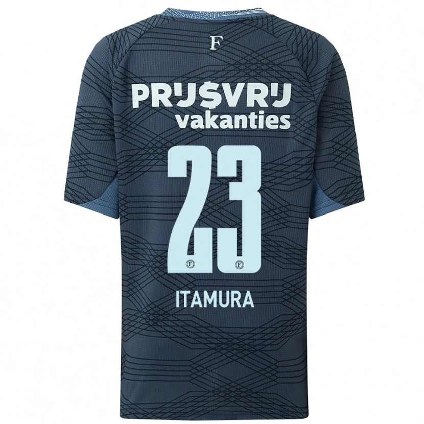 Danxen Niño Camiseta Mao Itamura #23 Negro Gris 2ª Equipación 2025/26 La Camisa