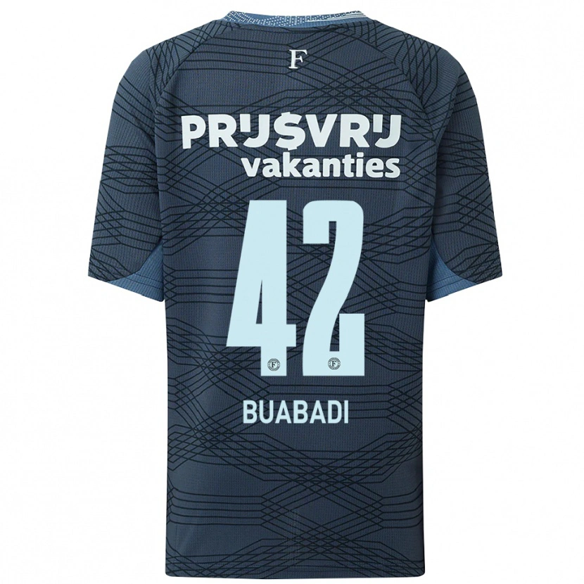 Danxen Niño Camiseta Esther Buabadi #42 Negro Gris 2ª Equipación 2025/26 La Camisa