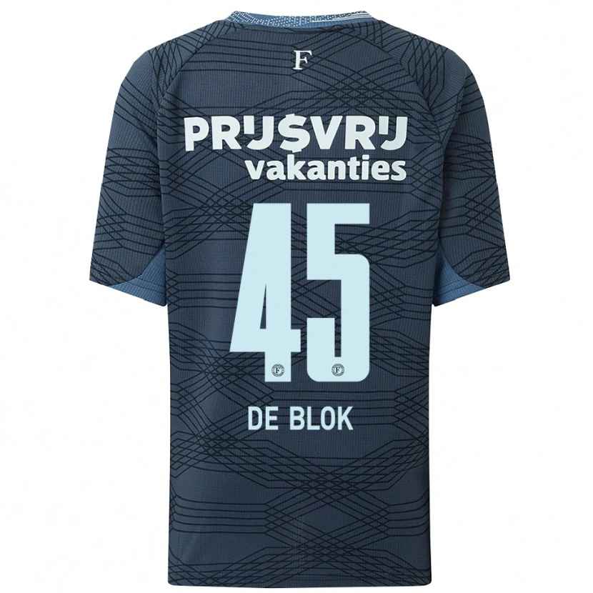 Danxen Niño Camiseta Lars De Blok #45 Negro Gris 2ª Equipación 2025/26 La Camisa