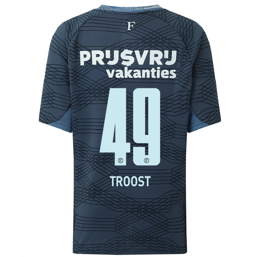 Danxen Niño Camiseta Tein Troost #49 Negro Gris 2ª Equipación 2025/26 La Camisa