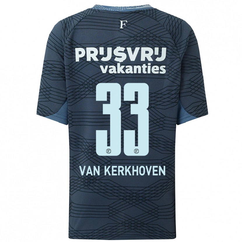 Danxen Niño Camiseta Ella Van Kerkhoven #33 Negro Gris 2ª Equipación 2025/26 La Camisa