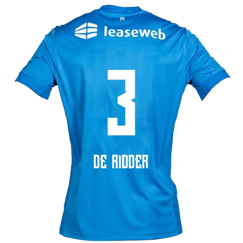 Danxen Niño Camiseta Djoeke De Ridder #3 Azul Blanco 2ª Equipación 2025/26 La Camisa