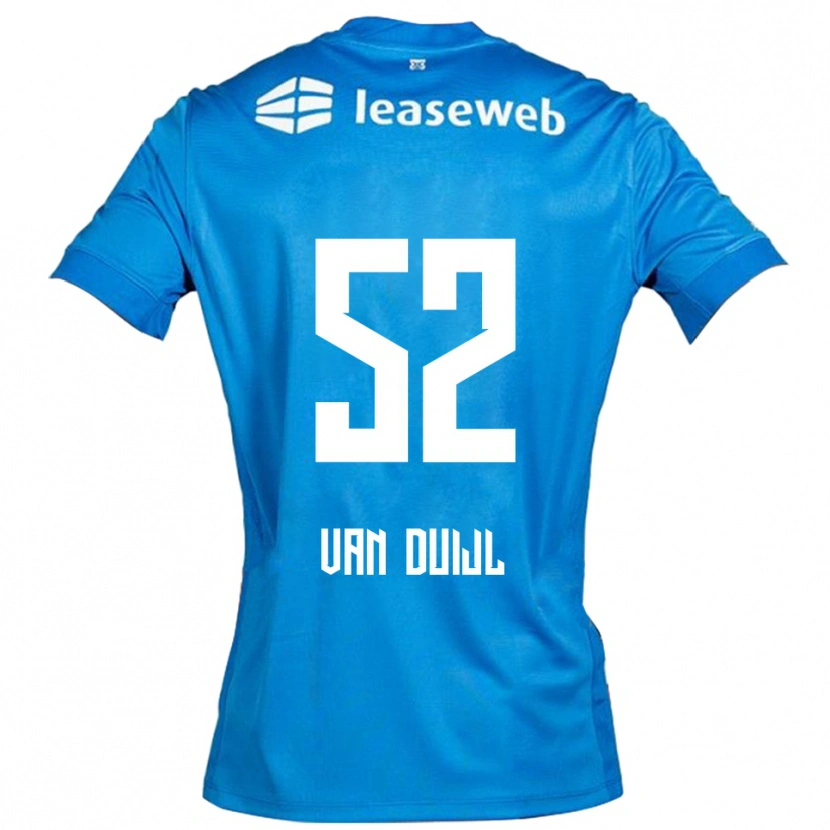 Danxen Niño Camiseta Billy Van Duijl #52 Azul Blanco 2ª Equipación 2025/26 La Camisa