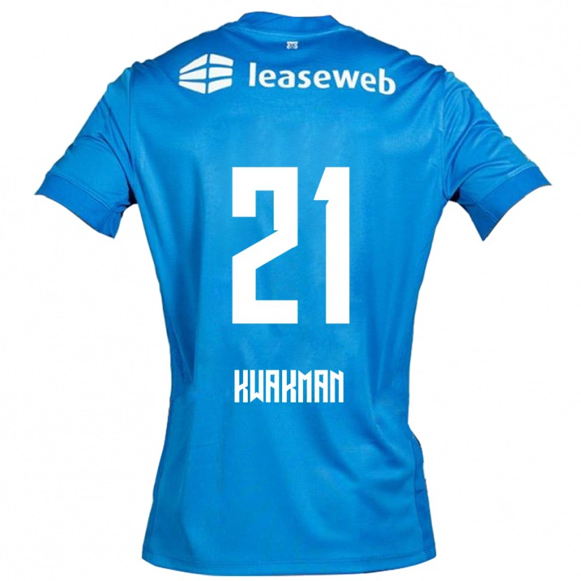Danxen Niño Camiseta Dave Kwakman #21 Azul Blanco 2ª Equipación 2025/26 La Camisa