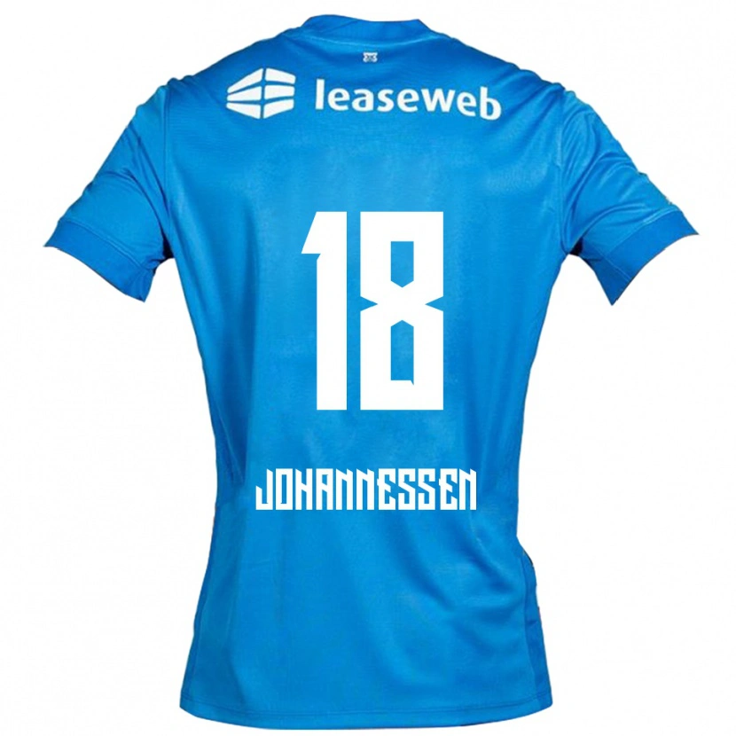 Danxen Niño Camiseta Tómas Johannessen #18 Azul Blanco 2ª Equipación 2025/26 La Camisa