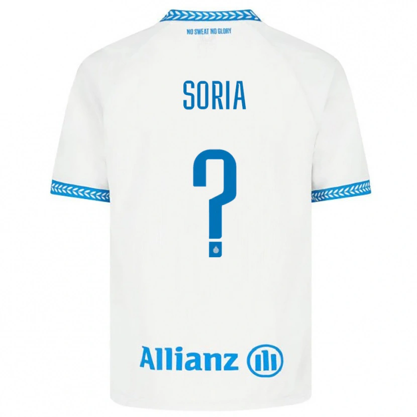 Danxen Niño Camiseta Matteo Soria #0 Azul Blanco 2ª Equipación 2025/26 La Camisa