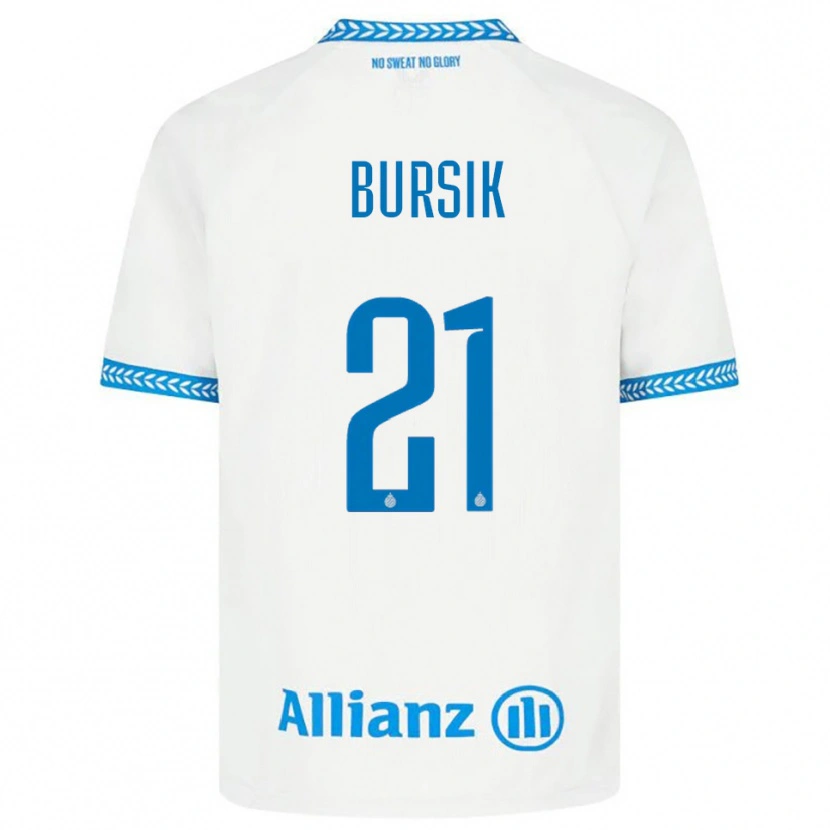 Danxen Niño Camiseta Josef Bursik #21 Azul Blanco 2ª Equipación 2025/26 La Camisa