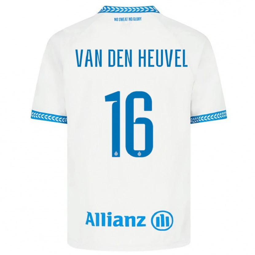 Danxen Niño Camiseta Dani Van Den Heuvel #16 Azul Blanco 2ª Equipación 2025/26 La Camisa