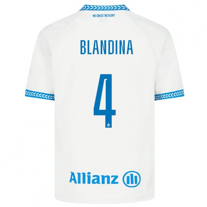 Danxen Niño Camiseta Noham Blandina #4 Azul Blanco 2ª Equipación 2025/26 La Camisa
