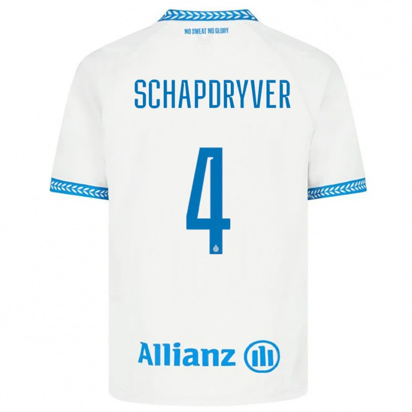Danxen Niño Camiseta Emely Schapdryver #4 Azul Blanco 2ª Equipación 2025/26 La Camisa