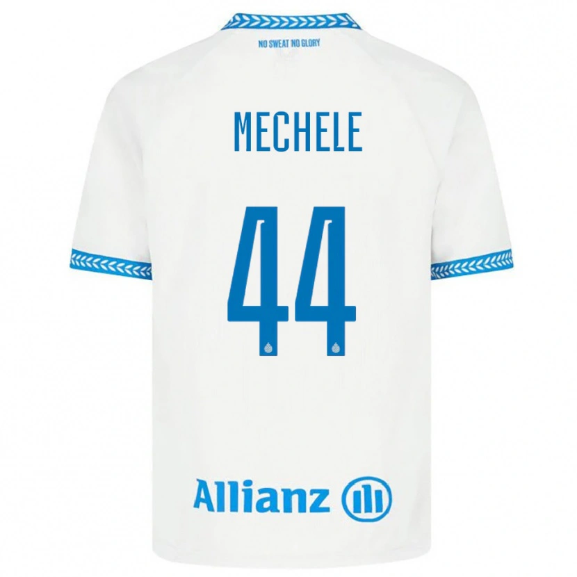 Danxen Niño Camiseta Brandon Mechele #44 Azul Blanco 2ª Equipación 2025/26 La Camisa