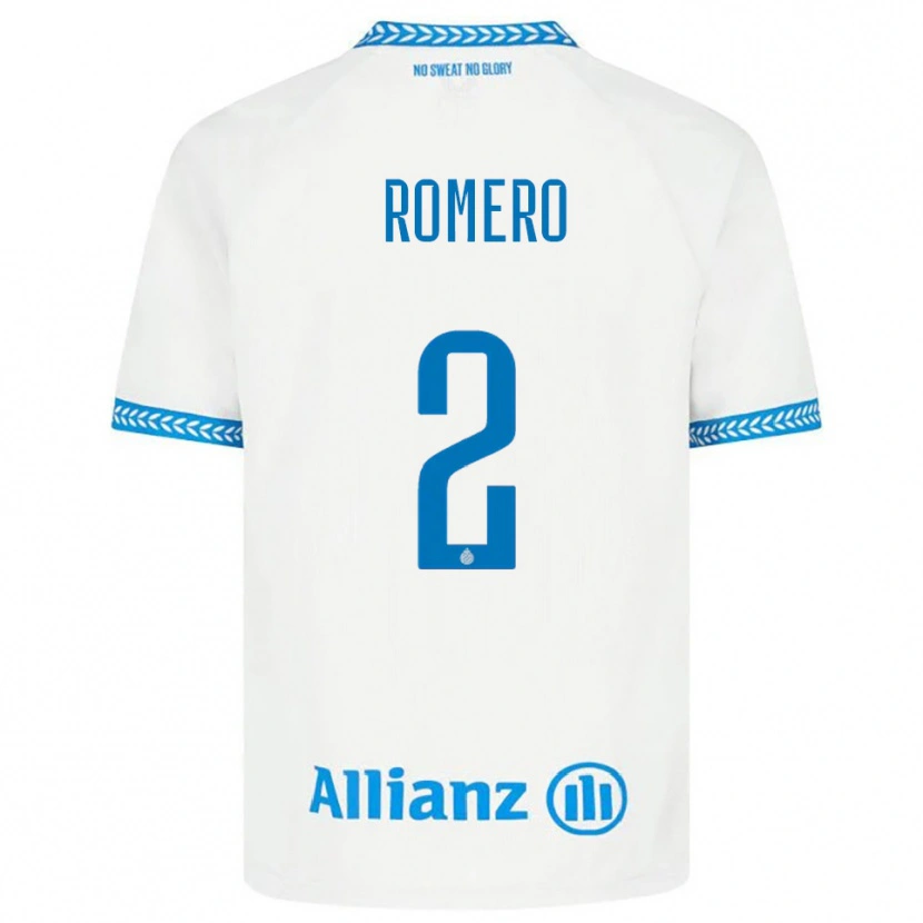 Danxen Niño Camiseta Zaid Romero #2 Azul Blanco 2ª Equipación 2025/26 La Camisa