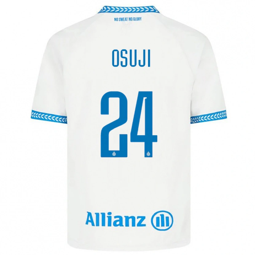 Danxen Niño Camiseta Vince Osuji #24 Azul Blanco 2ª Equipación 2025/26 La Camisa