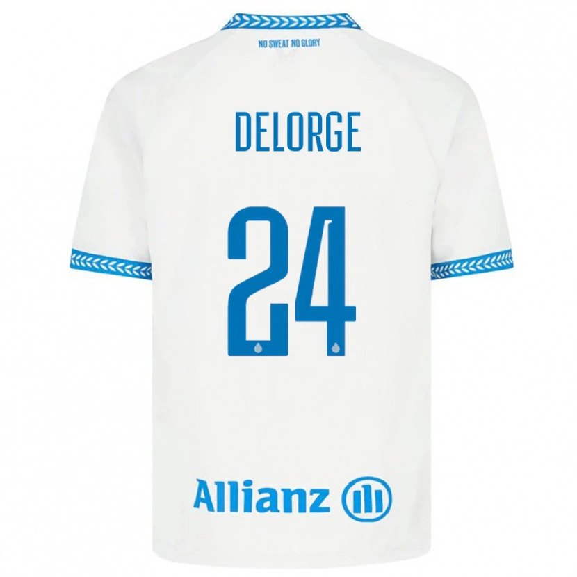 Danxen Niño Camiseta Lucas Delorge #24 Azul Blanco 2ª Equipación 2025/26 La Camisa