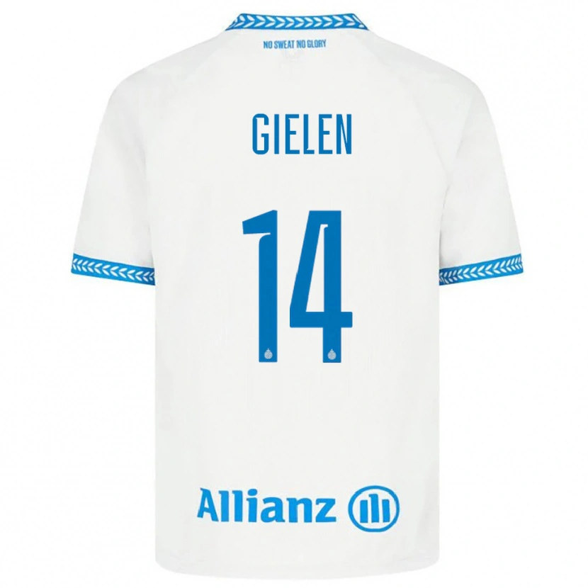 Danxen Niño Camiseta Sterre Gielen #14 Azul Blanco 2ª Equipación 2025/26 La Camisa