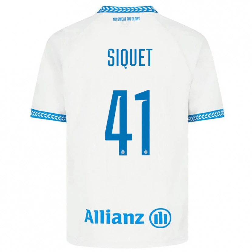 Danxen Niño Camiseta Hugo Siquet #41 Azul Blanco 2ª Equipación 2025/26 La Camisa