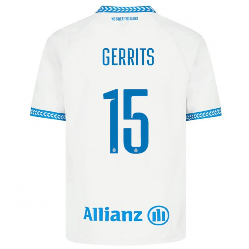 Danxen Niño Camiseta Melanie Gerrits #15 Azul Blanco 2ª Equipación 2025/26 La Camisa