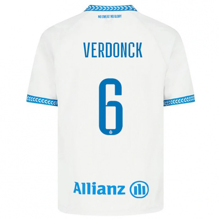 Danxen Niño Camiseta Saar Verdonck #6 Azul Blanco 2ª Equipación 2025/26 La Camisa
