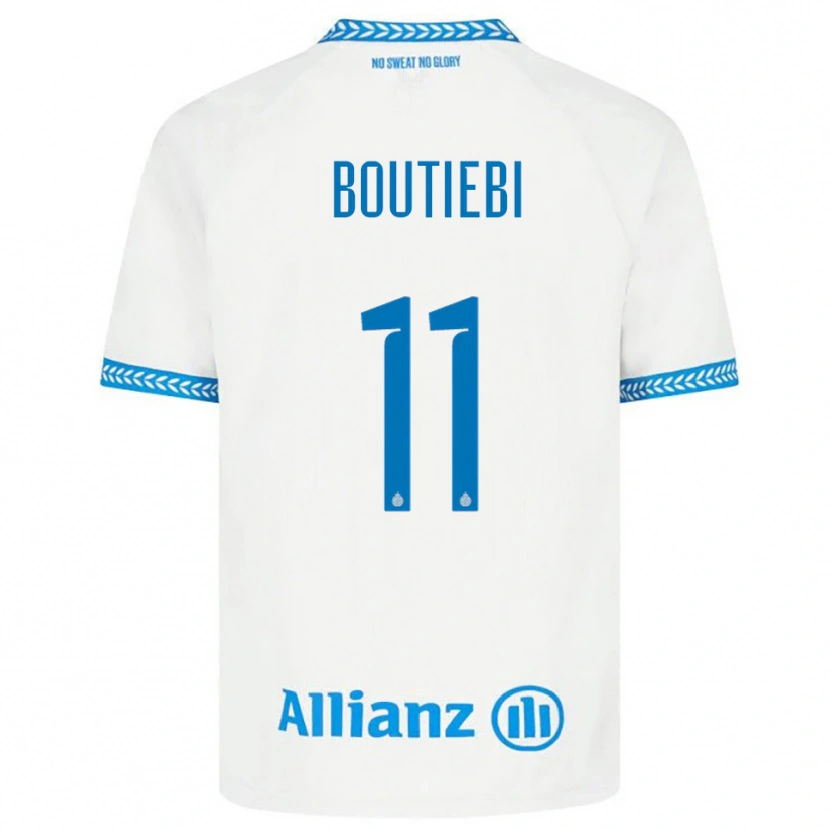 Danxen Niño Camiseta Rania Boutiebi #11 Azul Blanco 2ª Equipación 2025/26 La Camisa