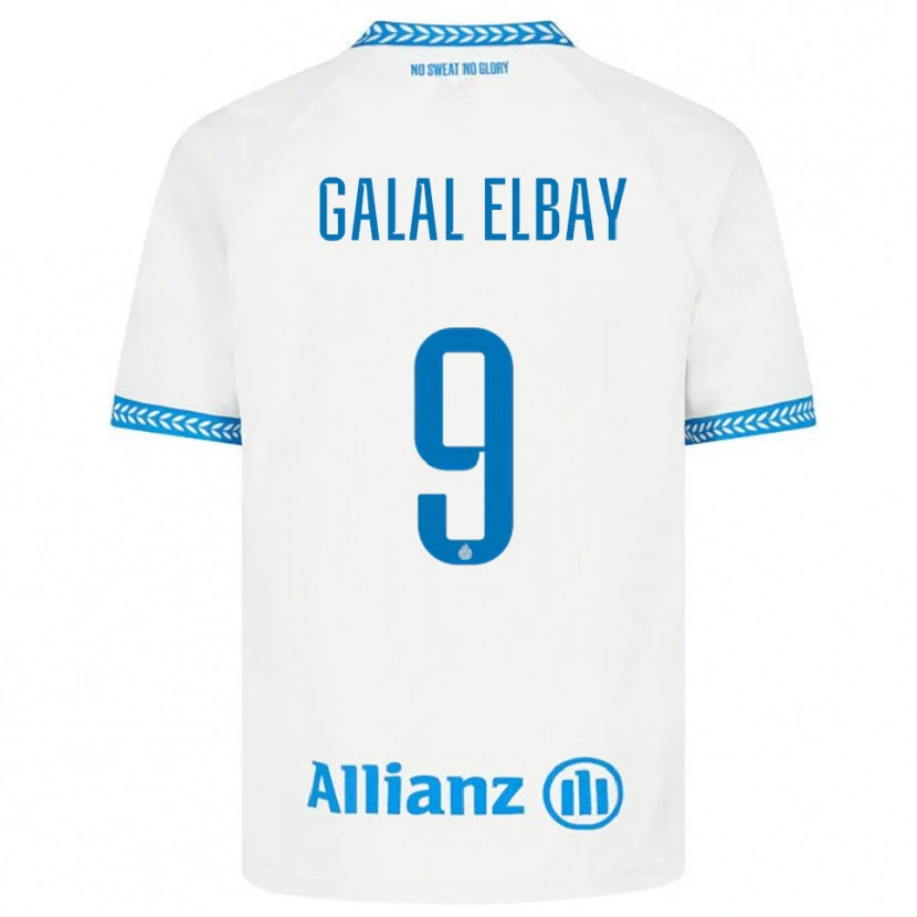 Danxen Niño Camiseta Mohamed Galal Elbay #9 Azul Blanco 2ª Equipación 2025/26 La Camisa