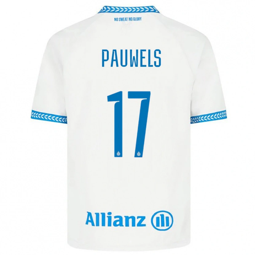 Danxen Niño Camiseta Fleur Pauwels #17 Azul Blanco 2ª Equipación 2025/26 La Camisa