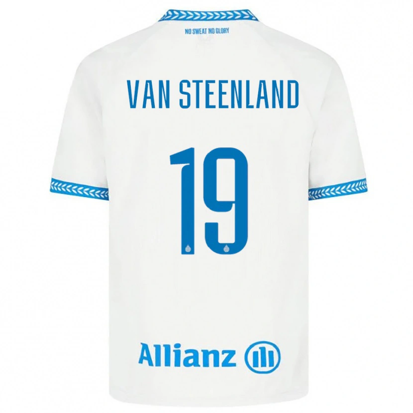 Danxen Niño Camiseta Gilles Van Steenland #19 Azul Blanco 2ª Equipación 2025/26 La Camisa
