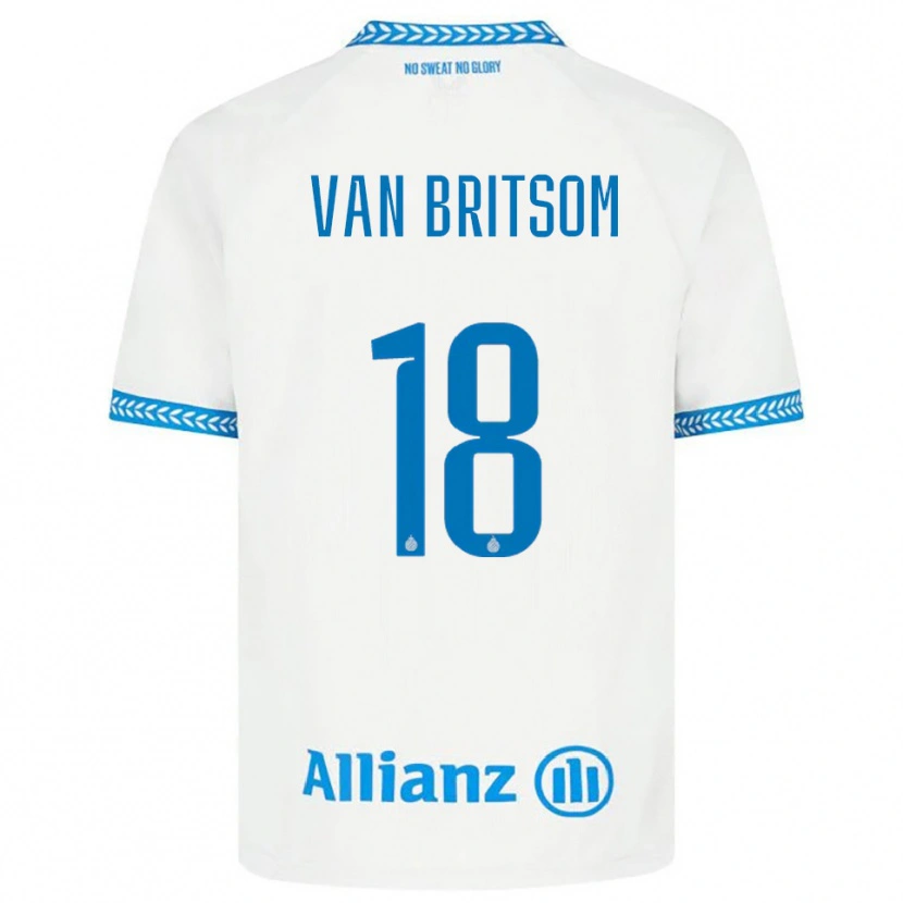 Danxen Niño Camiseta Jakke Van Britsom #18 Azul Blanco 2ª Equipación 2025/26 La Camisa