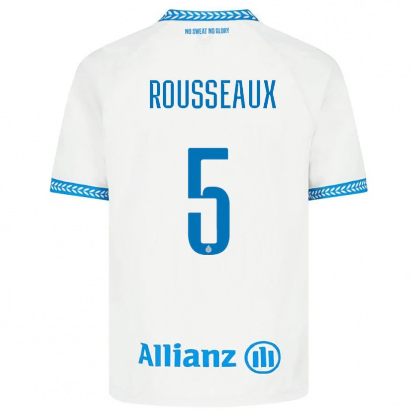 Danxen Niño Camiseta Luca Rousseaux #5 Azul Blanco 2ª Equipación 2025/26 La Camisa