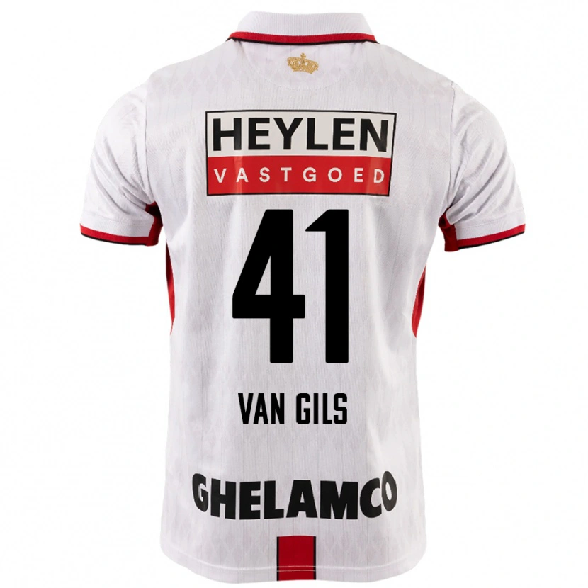 Danxen Niño Camiseta Mathis Van Gils #41 Blanco Rojo 2ª Equipación 2025/26 La Camisa