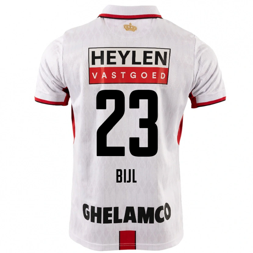 Danxen Niño Camiseta Glenn Bijl #23 Blanco Rojo 2ª Equipación 2025/26 La Camisa