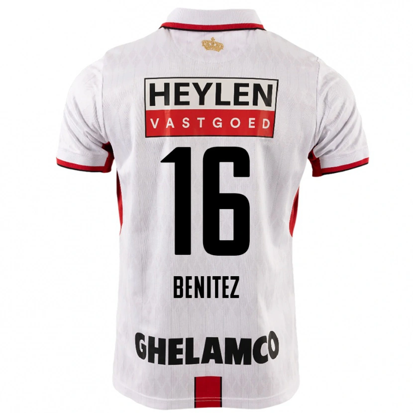 Danxen Niño Camiseta Mauricio Benítez #16 Blanco Rojo 2ª Equipación 2025/26 La Camisa